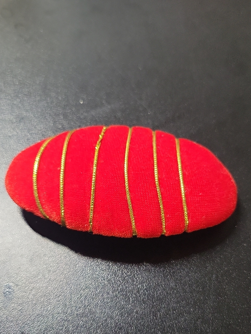 Vintage Red and Gold Stripe Women's Hair Barrette